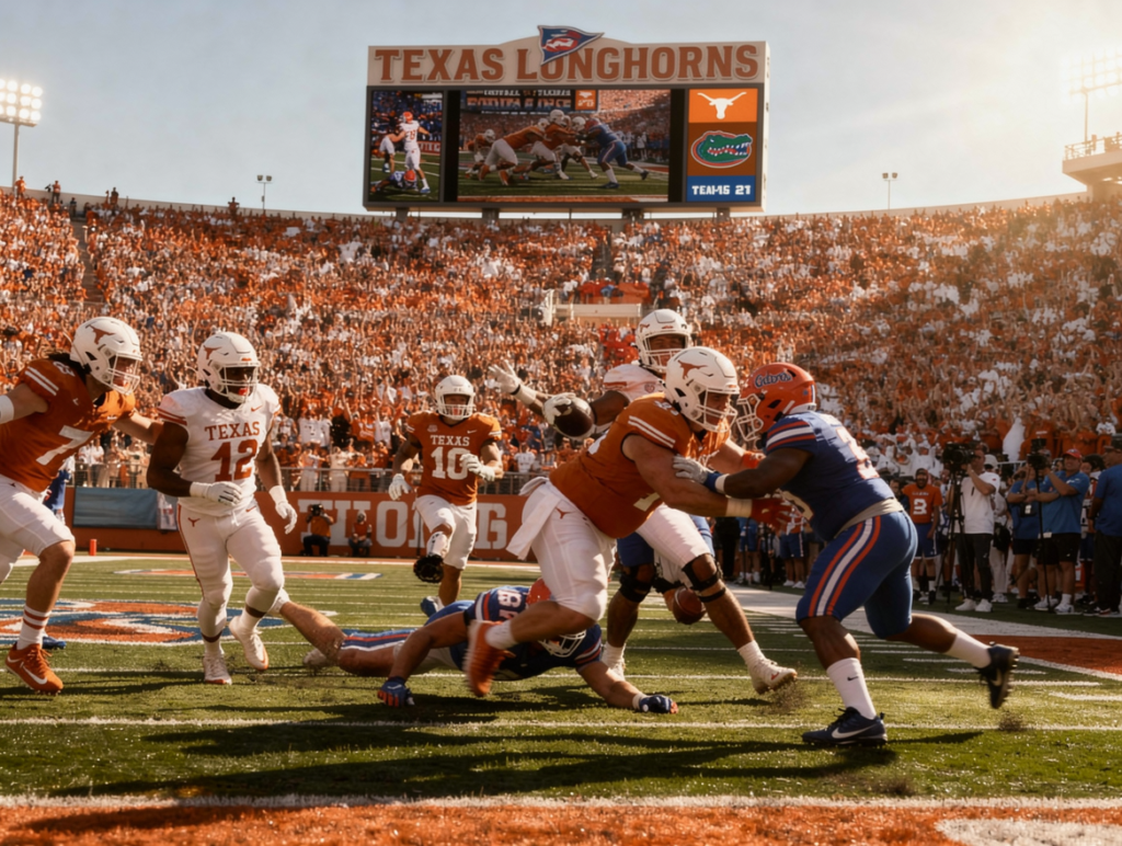 Texas Longhorns Football vs Florida Gators Football Match Player Stats