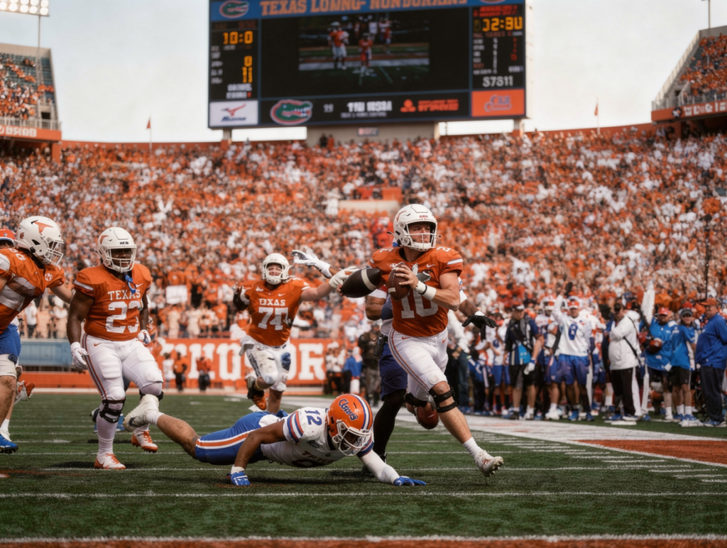 Texas Longhorns Football vs Florida Gators Football Match Player Stats