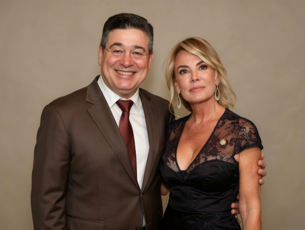 Itzhak Ezratti and his wife posing together at a formal event