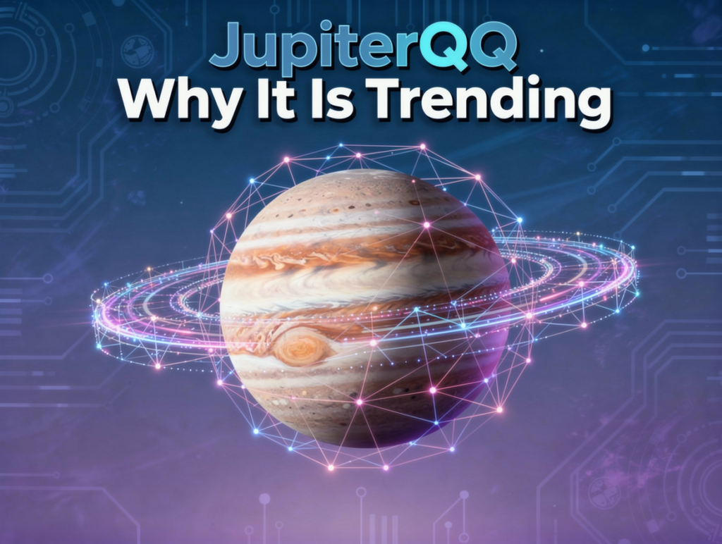 JupiterQQ online gaming platform futuristic technology banner