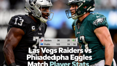Las Vegas Raiders vs Philadelphia Eagles Match Player Stats